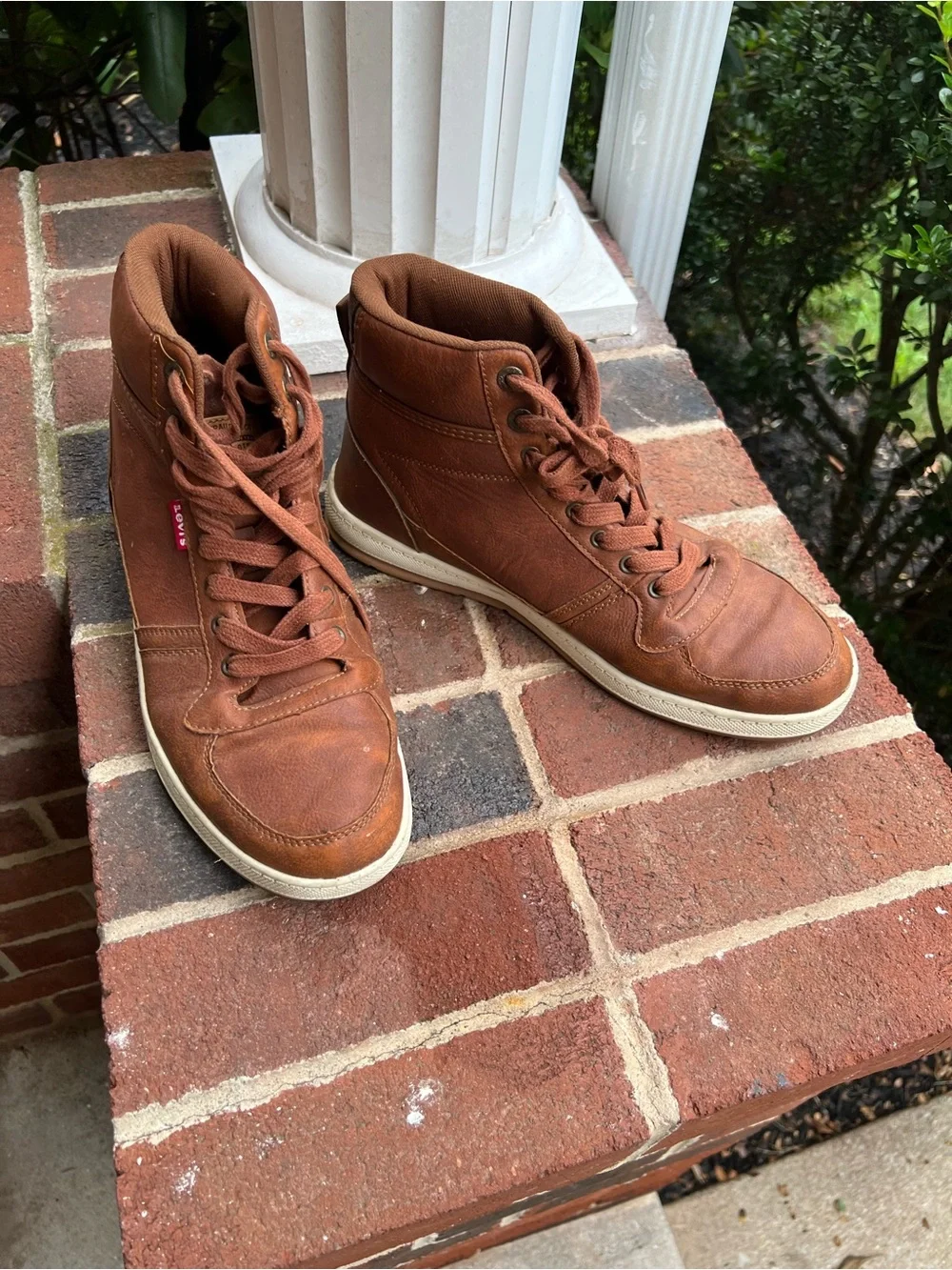 Levi's Men's Tan/Brown High-Top Lace-Up Sneakers